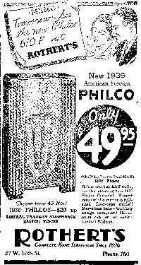 1935 Philco Radio Advertisement