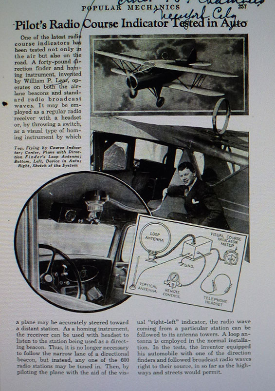 Radio Course Indicator, Popular Mechanics, August, 1935 (Source: Web)