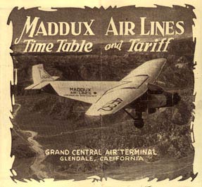 Maddux Air Lines Brochure, 1929