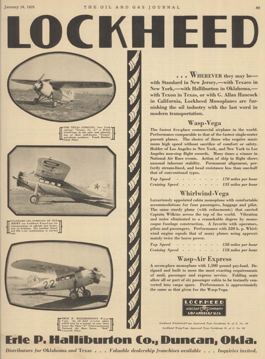 Lockheed Advertisement, 1929