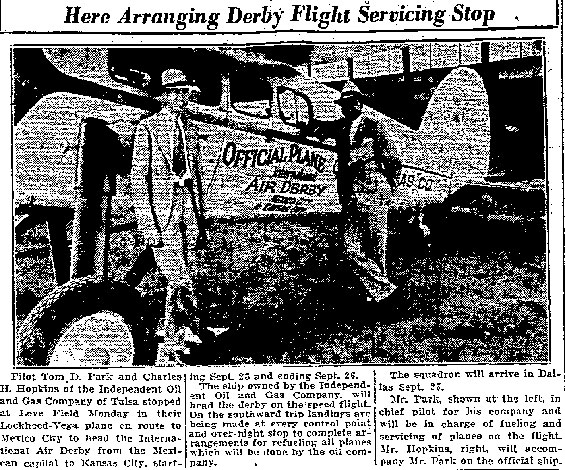 News Reportage of KC to MC Derby, Ca. September, 1929, Source Unknown (Source: Woodling)
