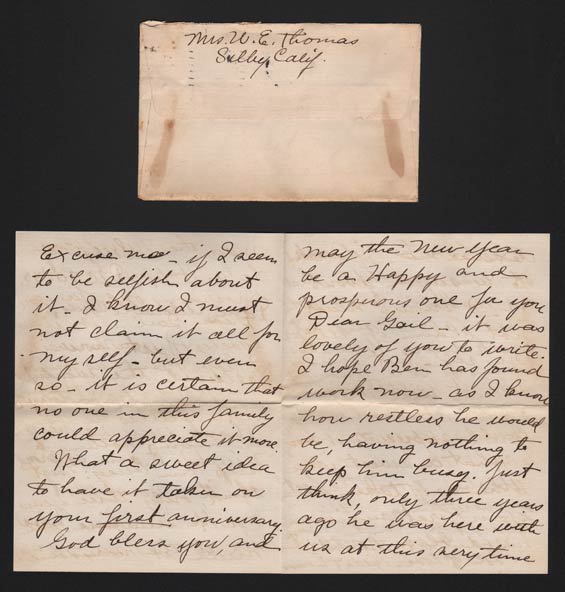 Hilda Thomas Letter to Benton Baldwin, December 30, 1935 (Source: Denault) 