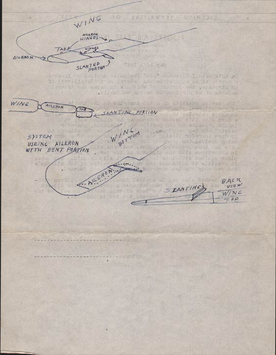Patent Letter, Automatic Aileron Control, May 26, 1937 (Source: Bragunier Family)