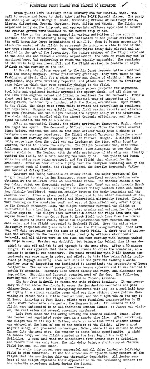 Air Corps Newsletter, February, 1932 (Source: Web)