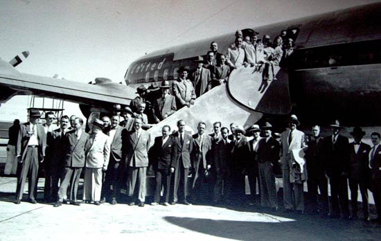Passengers for the DC-6 Inaugural, 1947