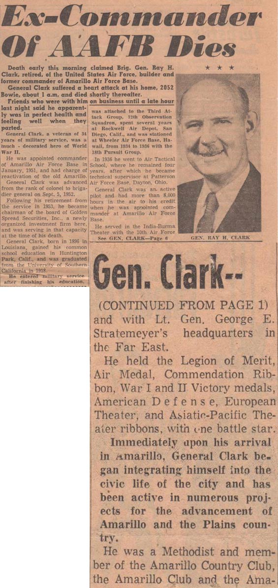Obituary, Unsourced & Undated Article, Ca. October 27, 1955 (Source: Clark Family Album)