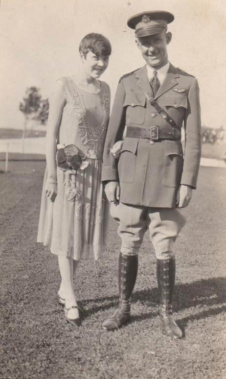 Lt. Clark with his first wife Louise, who passed away at a young age. Photo possibly taken in Hawaii, 1930s (Source: Clark Family Album)