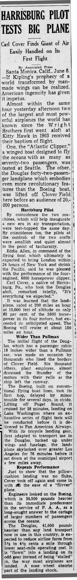 Harrisburg Telegraph (PA), June 8, 1938 (Source: newspapers.com) 