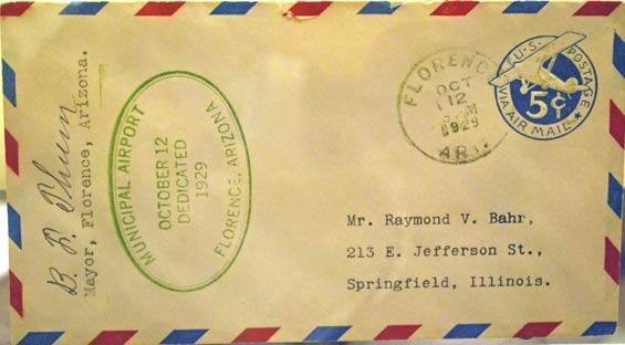 U.S. Postal Cachet, October 12, 1929 (Source: Ringer)
