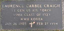 L.C. Craigie, Air Force Academy Grave Marker, 1994 (Source: findagrave.com)