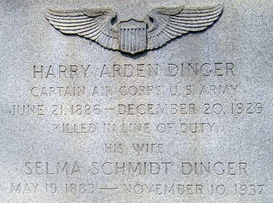 Harry A. Dinger, Arlington National Cemetery Headstone
