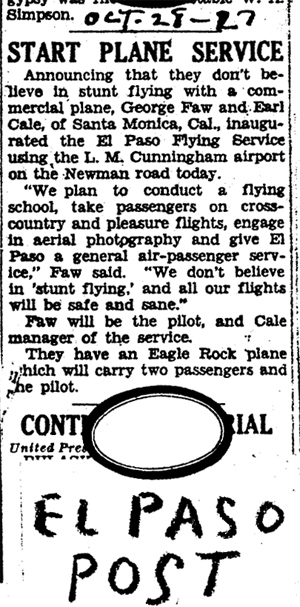 El Paso Post, October 28, 1927