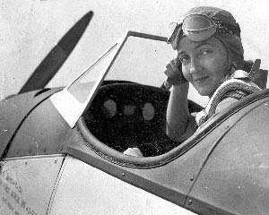 Nancy Harkness Love in Cockpit of a Fairchild PT-19A