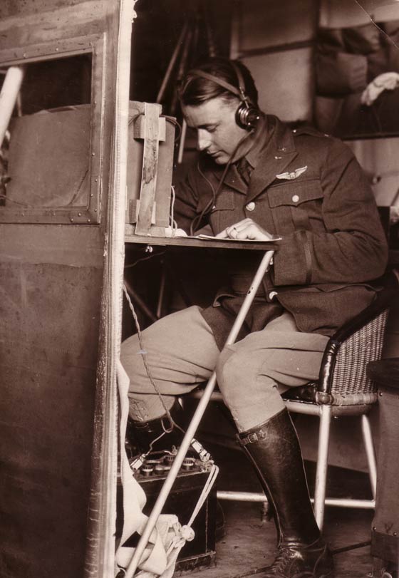 Albert Hegenberger at the Radio Table in Fokker 26-202, Date & Location Unknown (Source: Holden)