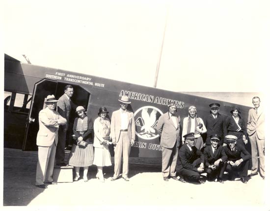 Harold Kelsey, American Airways Pilot, Kneeling at Left