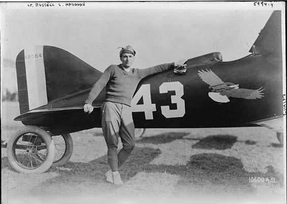 Russell Maughan and Curtiss R-6 Racer, 1922 (Source: LOC)