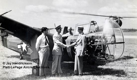 Delivery of  Platt-LePage XR-1A, Wright Field, June 21, 1944