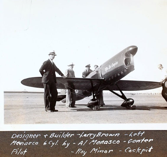 Roy T. Minor With Brown B-2 Racer, 1934 (Source: SDAM) 