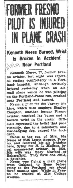 Fresno Bee, November 8, 1929 (Source: Guyer)