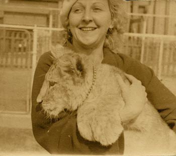 Henrietta Sumner with Lion Cub, Date Unknown