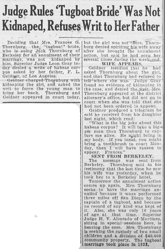 Oakland Tribune, August 27, 1929 (Source: newspapers.com) 