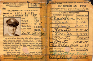 Lee Willey, DOC License, 1930 