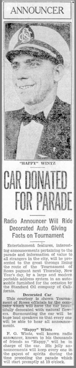 Pasadena Post, December 27,1930 (Source: newspapers.com) 