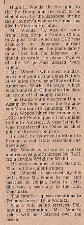 H.L. Woods, Obituary, Miami Herald, October 16, 1979 (Source: Web)