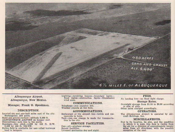 Albuquerque, NM Airfield, Ca 1933 (Source: Webmaster)