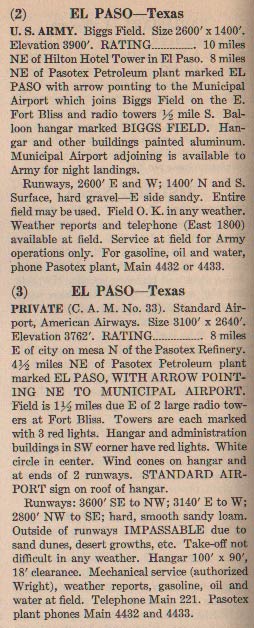 El Paso Military and Commercial Fields, Ca. 1931 (Source: Webmaster)