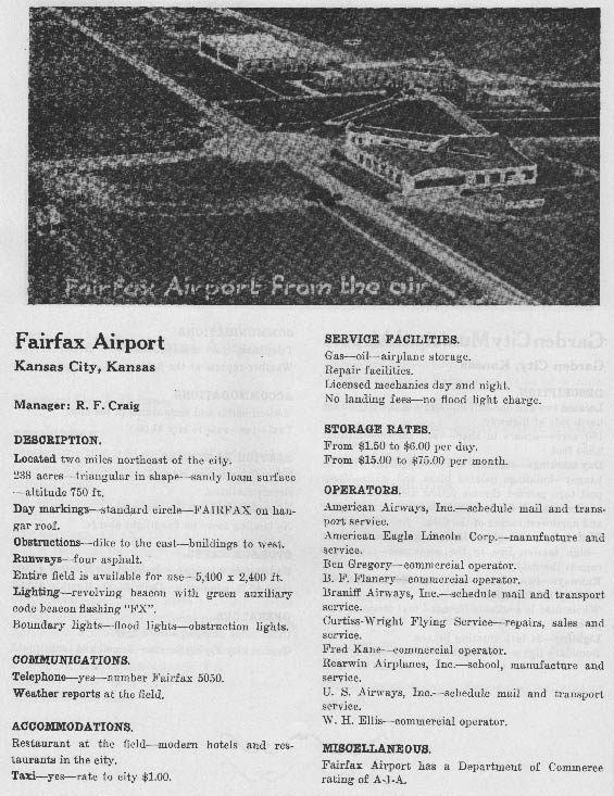 Fairfax Field, Kansas City, KS, Ca. 1933 (Source: Webmaster)