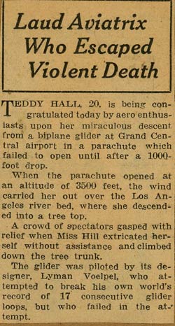Parachute Jump Over Grand Central, November 11, 1929 (Source: Lane) 