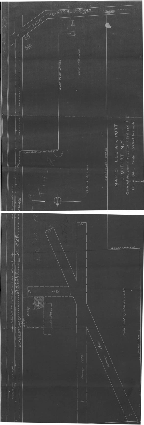 Engineering Drawing, Lee Airport, February 6, 1941 (Source: Cameron)