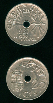Espana 25 Centavos, 1937