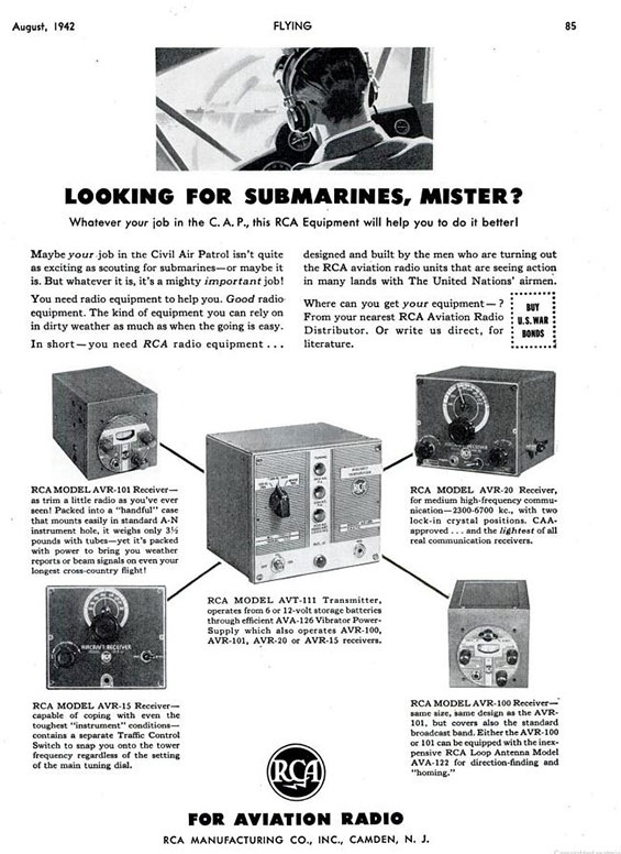 Consumer Two-Way Radio, Flying Magazine, August, 1942 (Source: FM)