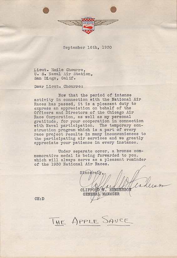 Thank You Letter, September 16, 1930 