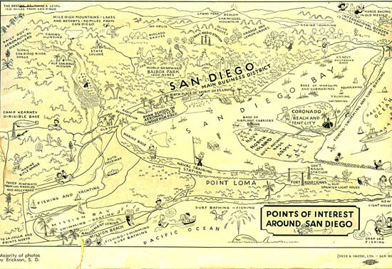 Cartoon Chart of San Diego, CA, 1937