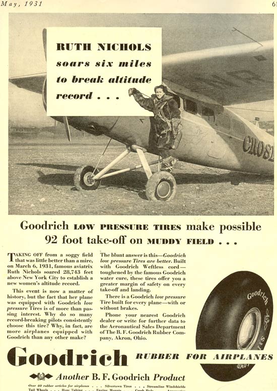 Goodrich Advertisement With Ruth Nichols