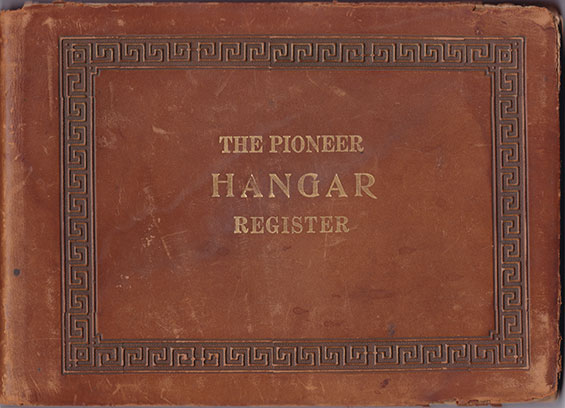 Cover of the Log Book of the Pioneer Hotel Aviator's Lounge, Ca. 1930s (Source: PASM)