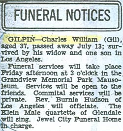 Funeral Notice, July 20, 1932