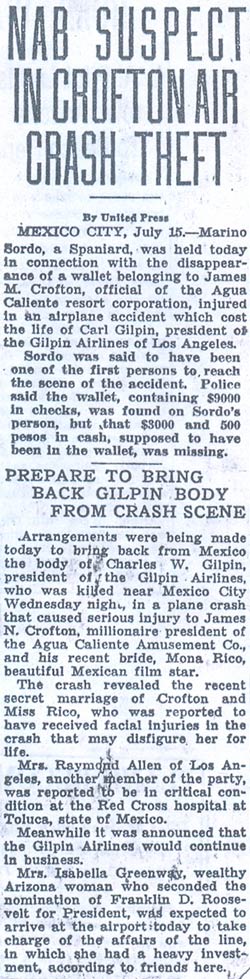 Wallet Theft, July 15, 1932