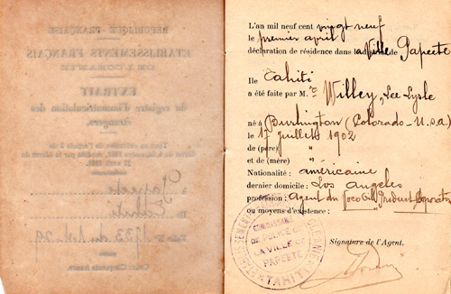French Visa, 1929