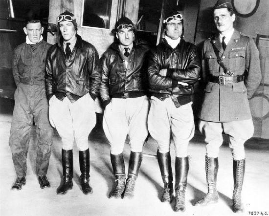Crew of the Question Mark," January, 1929, (L-R) Hooe, Quesada, Halverson, Eaker & Spatz (Source: SDAM)