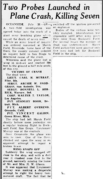 Oakland Tribune, July 26, 1933 (Source: newspapers.com)