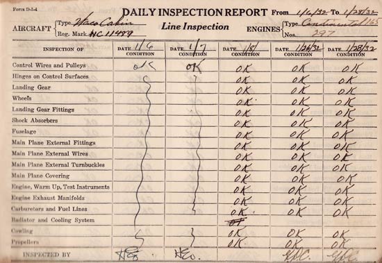 NC11489 Inspection Log, Page 2