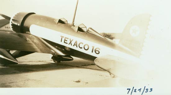 Lockheed Sirius NC16W, July 24, 1933, in Texaco Livery