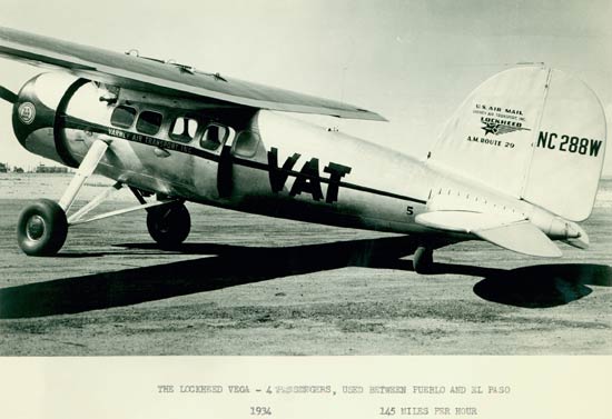 Lockheed Vega NC288W, 1934 in VAT Livery