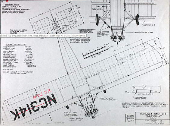 1929 Blueprint, Ryan NC314K (Source: SDAM Flickr Stream) 