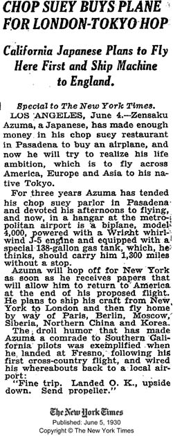 The New York Times, June 5, 1930 (Source: NYT)