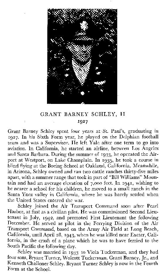 Grant Barney Schley, Ca. 1943 (Source: Hansen)